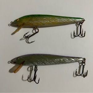 Set of 2 Vintage Minnow Crankbait Lures